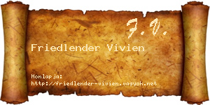 Friedlender Vivien névjegykártya